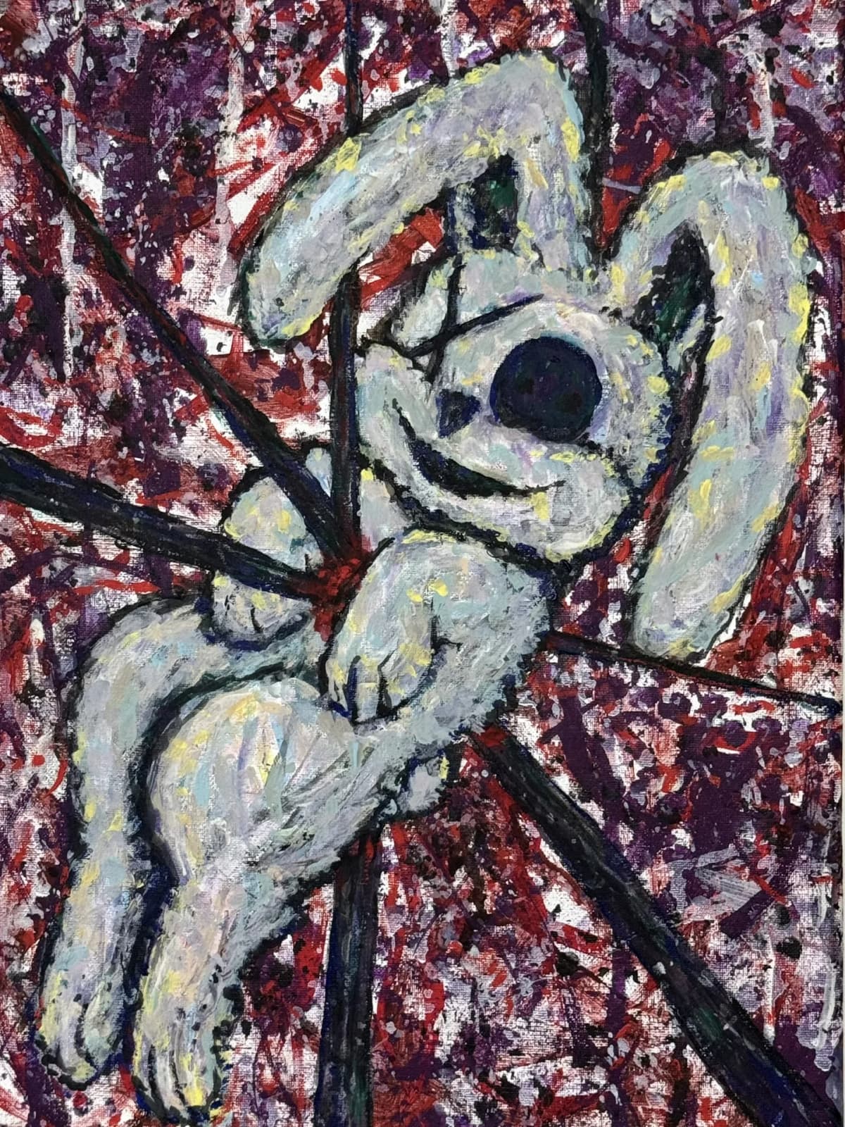 wRabbit – Neo-Expressionist Rabbit Painting by TSUMETAI