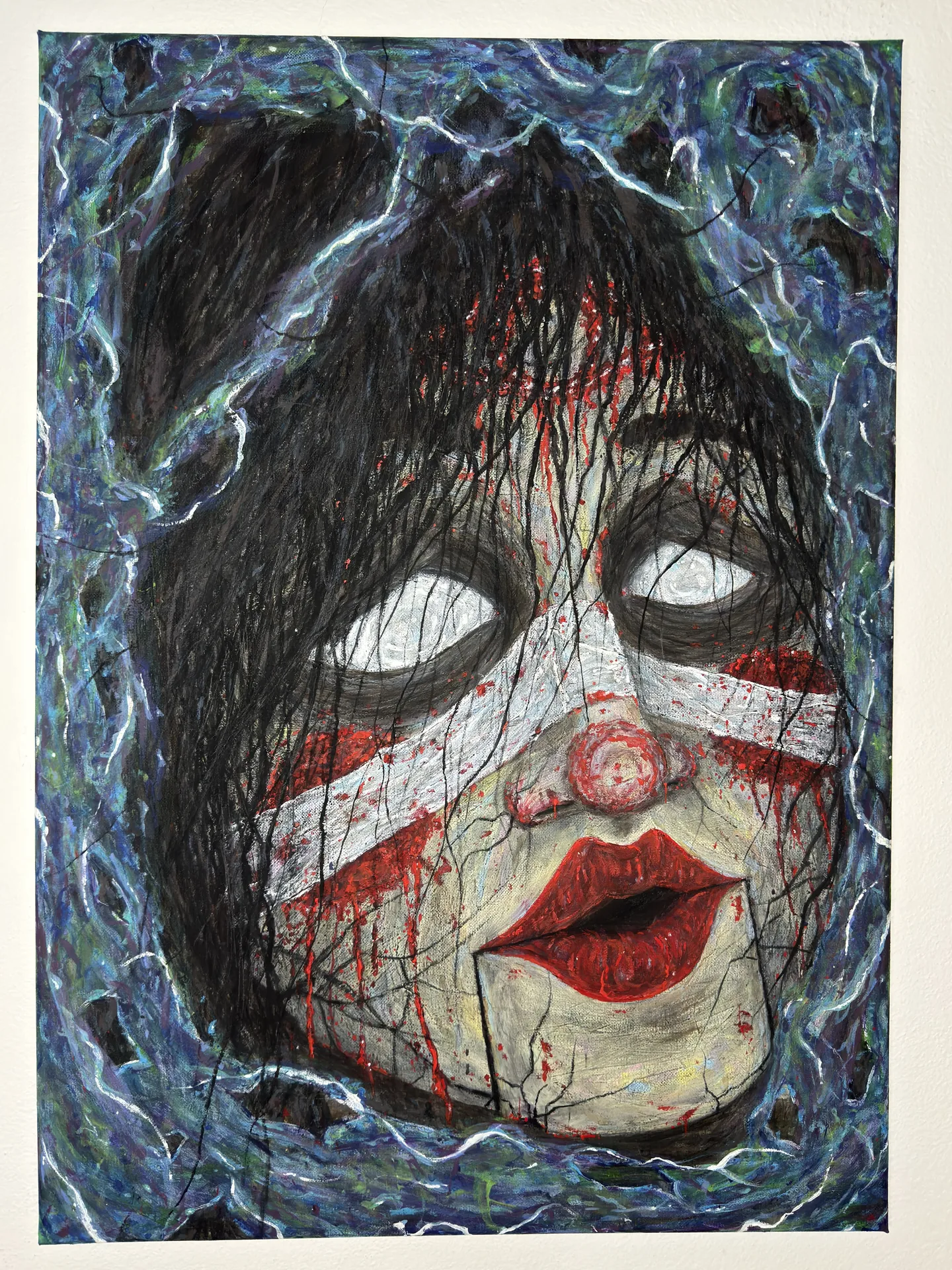 Broken Memory – Dark Surreal Neo-Expressionist Portrait