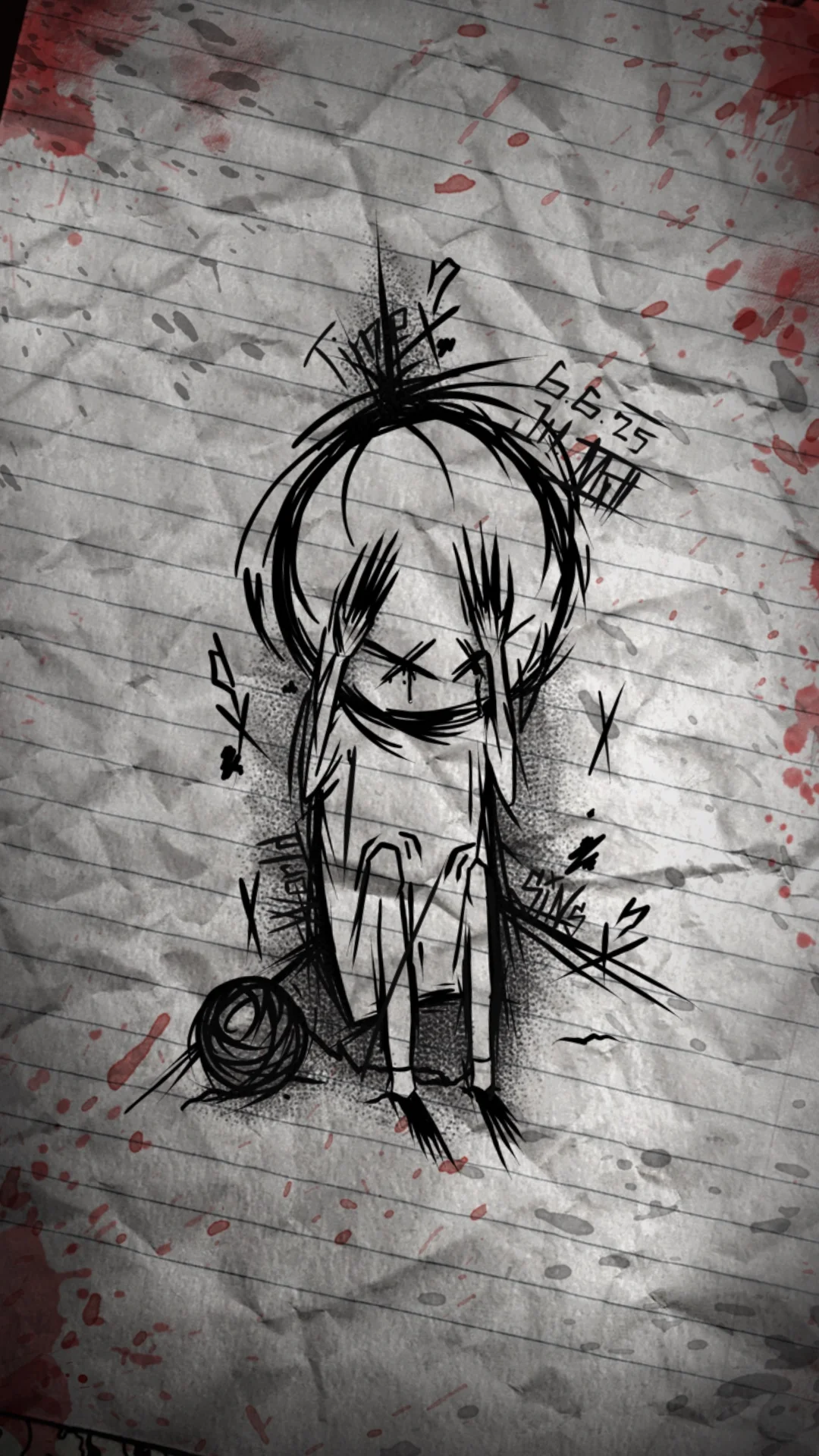 Depressed Stickman – Digital Dark Art Tattoo-Style Illustration
