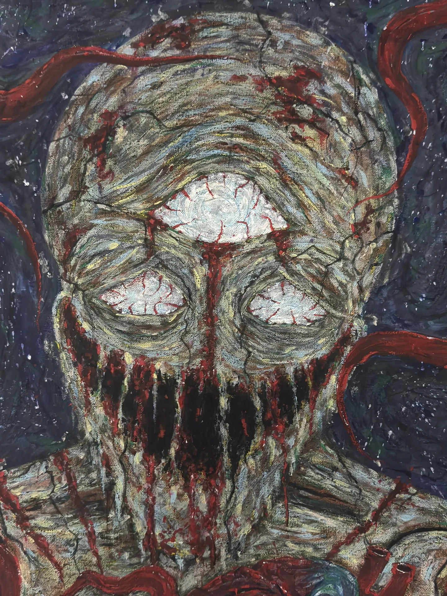 Givin' – Dark Surrealism Painting with Anatomical Heart