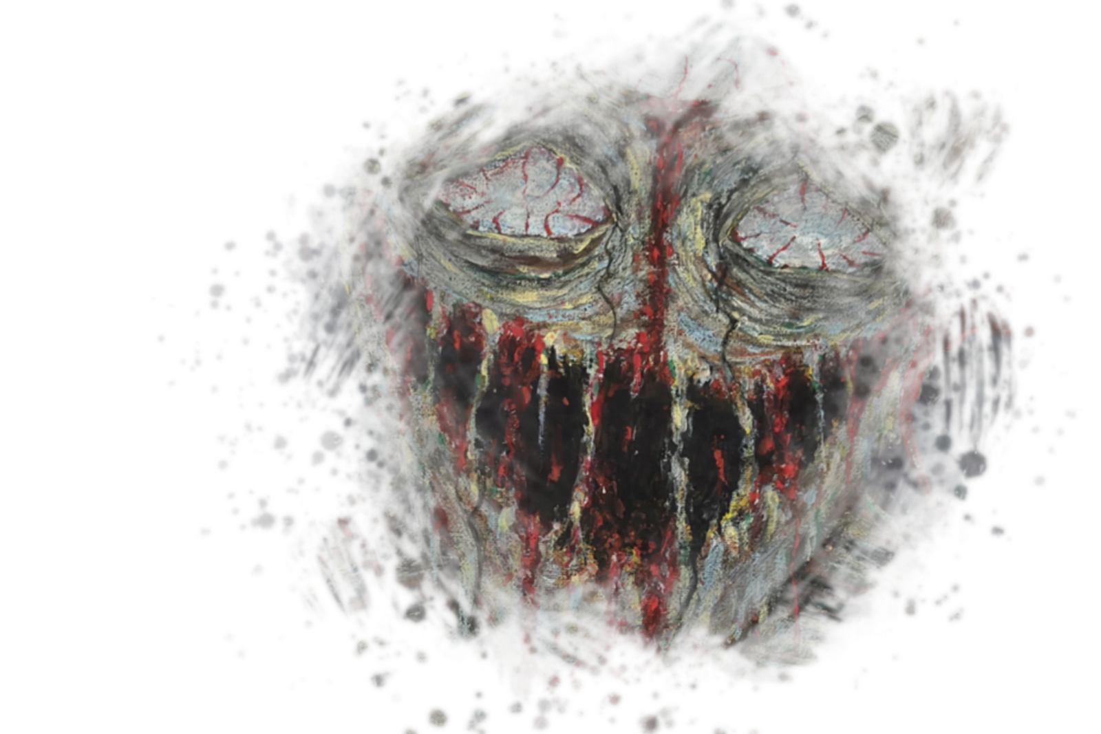 Dark surrealist mixed media artwork by TSUMETAI