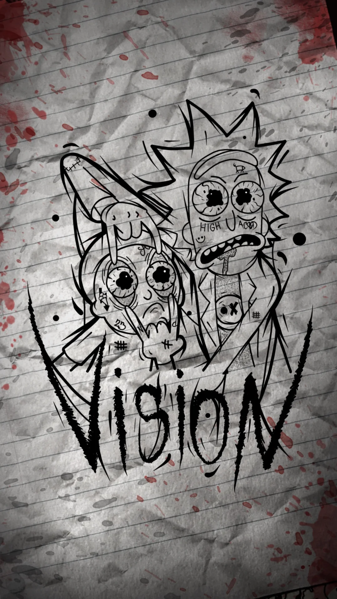 Vision Rick & Morty – Dark Horror Fan Art Illustration