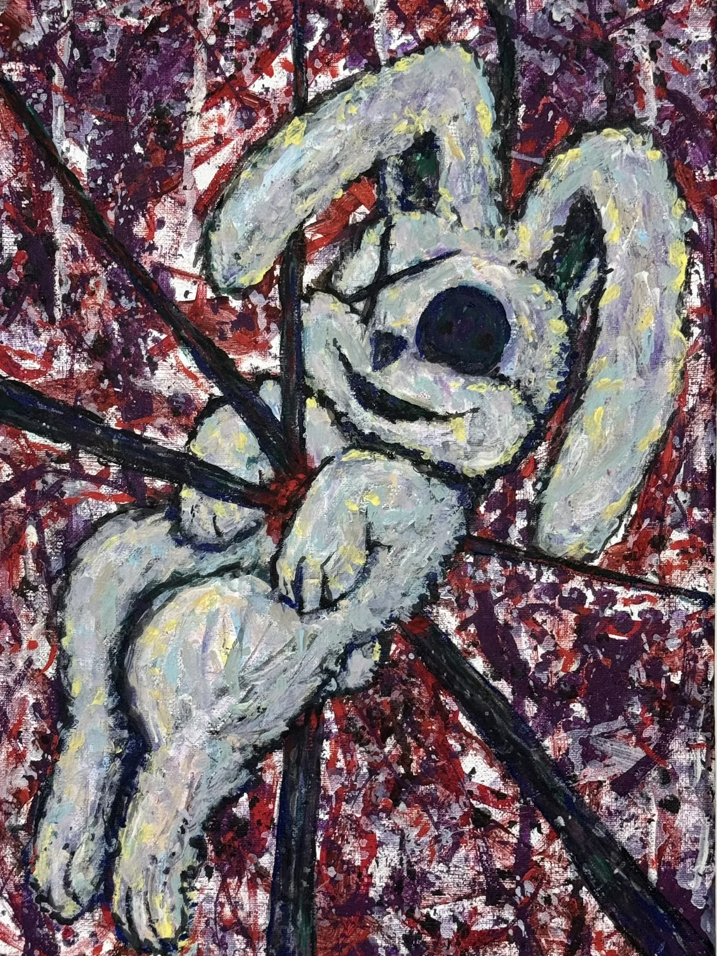 wRabbit – Neo-Expressionist Rabbit Painting by TSUMETAI